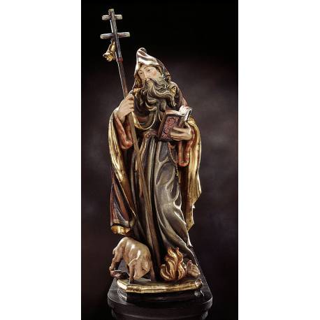 Houtsnijwerk H Antonius Eremijt 30 Cm / Gekleurd 