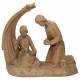 Sainte Famille en bois sculpté de 19 cm couleur bois