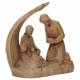 Sainte Famille en bois sculpté de 19 cm couleur bois