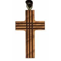 Croix s/cordon - 45 mm - Bois d'olivier