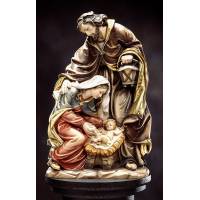 Statue 30 Cm Ste Famille Bois Sculpte
