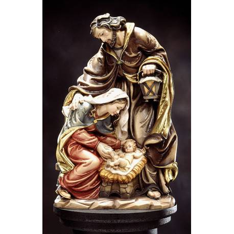 Statue 30 Cm Ste Famille Bois Sculpte
