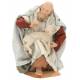 Houtsnijwerk Herder/Geknield/Schaap voor kerstfiguren van 20 cm / Gekleurd 