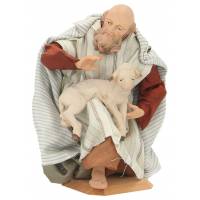 Berger/A Genoux/Mouton pour personnages de crèche de 20 cm Couleur