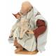 Houtsnijwerk Herder/Geknield/Schaap voor kerstfiguren van 20 cm / Gekleurd 