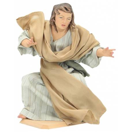 Houtsnijwerk Herder voor kerstfiguren van 20 cm/Gekleurd 