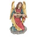 Ange Musicien en bois sculpté de 21 cm couleur et finition dorée