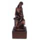 Statue/base Bois Vierge+enfant Assise