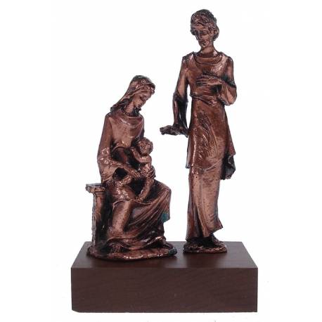 Beeld H Familie/Houten Voet 6 X 4 X H 10 Cm Brons 