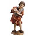 Jongen met Haan : houtsnijwerk kerstgroep Ulrich 15 cm 