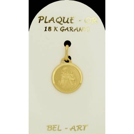 Médaille plaqué-or - St Albert - 13 mm