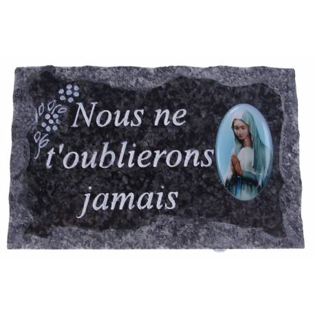 Plaque Cimetiére Nous ne t'oublierons jamais 9x14 cm