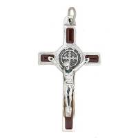 Croix St Benoît - 39 mm - Marron / Agté