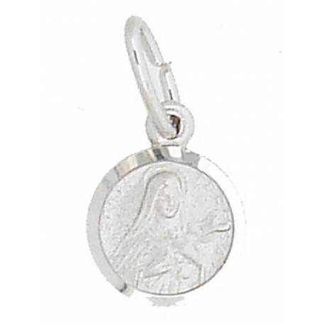 Medaille H Theresia - 8 mm - Metaal + Rhodium 