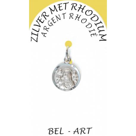 Médaille Argent Rhodié - Ste Rita - 12 mm
