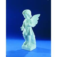 Ange - 29 cm - "Marbre" Blanc