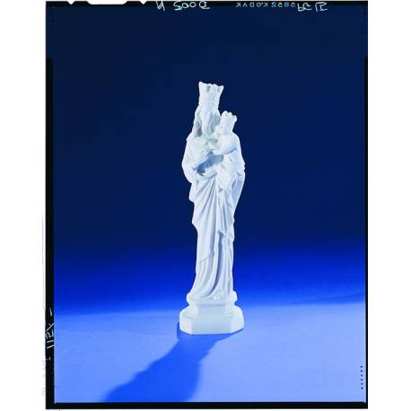 Vierge et enfant - 24 cm - "Marbre" Blanc 