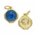 Médaille Ste Thérèse - Email bleu / Métal doré