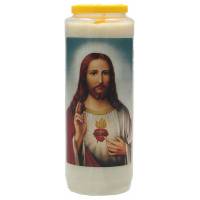 Noveenkaars / wit / H Hart borstbeeld 