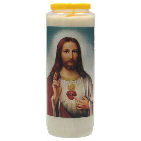 Noveenkaars / wit / H Hart borstbeeld 