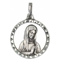 Medaille 16 mm OLV Banneux Open - Metaal Verzilverd 
