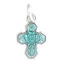 Croix Plurisaints - 10 mm - Email Bleu