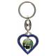 Porte-Clefs Ste Rita Coeur / Émail Bleu 80 X 35 Mm