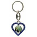 Porte-Clefs Ste Rita Coeur / Émail Bleu 80 X 35 Mm