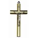 Croix Murale - 15 cm - Bois Bombé Blanc