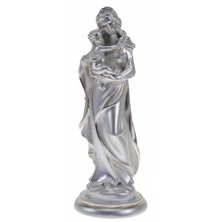 Statue 15 Cm Vierge Et Enfant Argent-Or