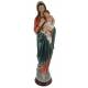 Statue 50 Cm Vierge + Enfant Base Bois