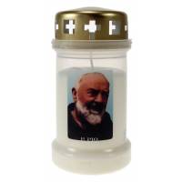 Bougie 3J / CD / blanc / St P Pio