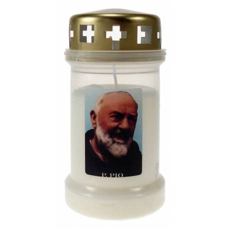 Bougie 3J / CD / blanc / St P Pio