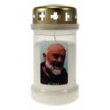 Bougie 3J / CD / blanc / St P Pio