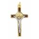 Croix St Benoît - 39 mm - Marron / Doré