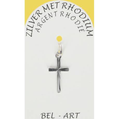 Croix Argent Rhodié - 18 X 10 mm