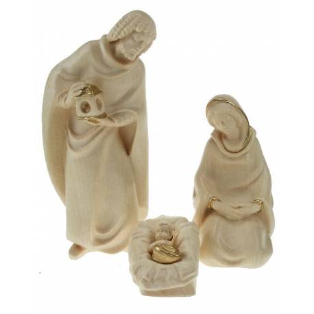 Houtsnijwerk H Familie 10 Cm / Nat-Goud 