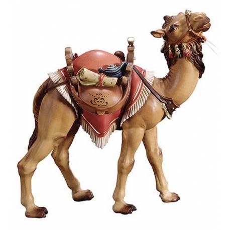 Chameau avec bagages 15 cm : crèche de Noël en bois Ulrich 15 cm