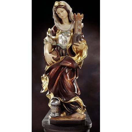 Houtsnijwerk H Barbara 20 Cm Gekleurd 
