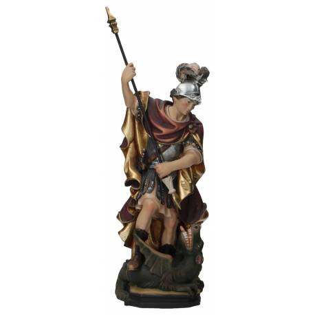 Houtsnijwerk St Joris 30 Cm / Gekleurd 