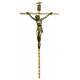 Croix Murale - 18 cm - Laiton martelé