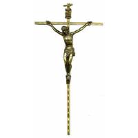 Croix Murale - 18 cm - Laiton martelé