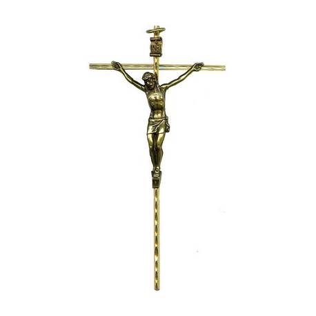 Kruisbeeld - 18 cm - Messing 