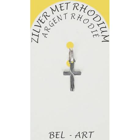 Kruisje Zilver + Rhodium - 11 X 7 mm 