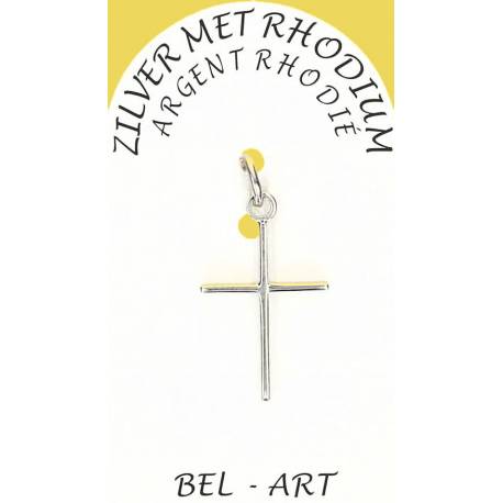 Croix Argent Rhodié - 20 X 15 mm