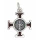 Croix St Benoît - 18 X 18 mm - Brun / Agté