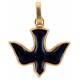 Medaille Duif - 14 X 16 mm - Metaal verguld + Email Blauw 
