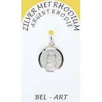 Médaille Argent Rhodié - St P. Pio - 14 mm