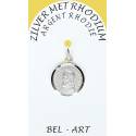 Médaille Argent Rhodié - St P. Pio - 14 mm