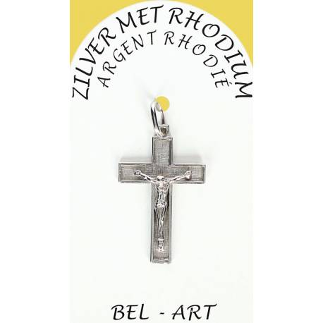 Croix Argent Rhodié - 22 X 15 mm